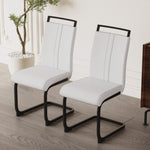 ZUN Modern Dining Chairs,PU Faux Leather High Back Upholstered Side Chair with C-shaped Tube. Black 31878722