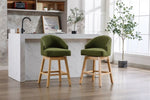 ZUN Bar Stools Set of 2 Counter Height Chairs with Footrest for Kitchen, Dining Room And 360 Degree 39089228