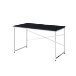 ZUN Black and Chrome Writing Desk with Sled Base B062P184567