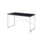 Black and Chrome Writing Desk with Sled Base B062P184567