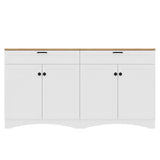 ON-TREND Farmhouse TV Stand with 2 Drawers for TVs Up to 70", Versatile Wood Grain Sideboard with N721P245732K
