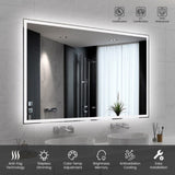 72"x48" Modern LED Smart Mirror Bathroom Mirror, Front Lit & Back Lit With 3 Color Adjustable, T3177P284029