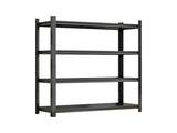 4-Tier Height-Adjustable Metal Storage Rack, Vertical Organizer, 63" H 45.27" W 17.7" D, Black, 59503642