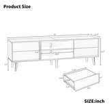 63 Inch TV Stand Features Vintage-style and Bevel Design, TV Stand with Drawers, Entertainment W578P193299
