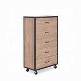 ZUN Weathered Light Oak 5-Drawer Chest B062P209019