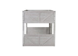 Twin over Twin Floor Bunk Bed Panelled Headboard and Footboard, Solid Rubber Wood Foundation W504P263832