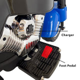 Kids Ride On Motorcycle Toy, 3-Wheel Chopper Motorbike with LED Colorful Headlights Horn, Blue 6V W2823P220543
