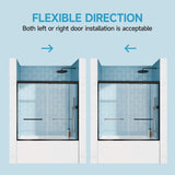 60" W x 57" H Aluminum Frame Double Sliding Shower Door, Soft-Close Matte Black Bathtub Door, 1/4" W3377P308205