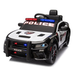 ZUN Licensed Dodge Charger,12v Kids ride on police car W/Parents Remote Control,anti-collision W1396P172631