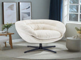 Modern Chenille Chair, 360&deg Swivel Club Chair/Accent Chair with Removable Cushion, Round N817P207777B