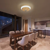 15 Inch RGB Dimmable Led Enclosed Ceiling Fan with Light Modern Bladeless 6 Speed Remote Control for 06607496