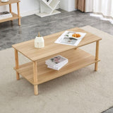 Modern 2-Tier Coffee Table for Living Room Furniture,Rectangular Center Table with Open Storage W3226P279107