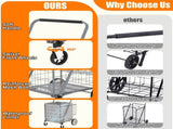 Bigger Super Jumbo Shopping Cart,Grocery Cart on Wheels, Foldable Utility Shopping Carts with Double 11211682