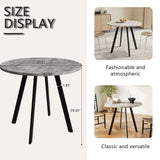 Modern minimalist circular dining table, gray cement texture, suitable for restaurants, kitchens, W1727P251172