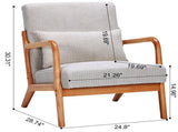 Mid-Century Modern Accent Chair, Arm Chair Living Room Chairs Pillow Upholstered Reading Chair 71635608