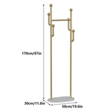 Clothing Rack, Golden Metal Freestanding Heavy Duty Clothes Rack with Marble Base, Multipurpose 17361337