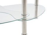 Dual Fishtail Style Tempered Glass Coffee Table clear 40751609