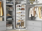 7-tier, 360&deg rotating wood-plastic composite shoe rack, 60*60*184cm, white 36049742