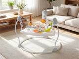 3-Level Height Adjustable Baby Bouncer with Multiple Play Toys, Stable Metal Frame Jumper - White 17086457
