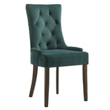 Green and Weathered Oak Tufted Back Side Chairs B062P182746