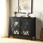 ZUN Black Console Table with Shelf Inside B062P189173