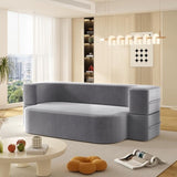78.7" Modern 2-in-1 Foldable Sofa with Functional Blanket and 2 Soft Pillows,Comfortable Plush W3219P317385