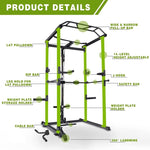 ZUN Home Gym sets Multi-functional Power Cage,Home Adjustable Pullup Squat Rack 1000Lbs Capacity 27734078