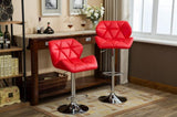 ZUN Glasgow Contemporary Tufted Adjustable Height Hidraulic Bar Stools, Set of 2, Red T2574P164867