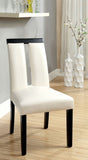 Set of 2 Chairs Black And White Leatherette Beautiful Padded Side Chairs Slit Back Design Kitchen HS11CM3559SC-ID-AHD