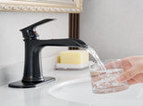 Sink Faucet With Deck Plate Waterfall ORB with Pop Up Drain and Supply Lines Bathroom faucets for W1932P180747