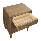 Reclaimed Oak Nightstand with 3-Drawer B062P189221