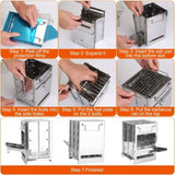 Foldable Camping Wood Burning Stove with Grill, Camp Stove Collapsible Backpacking Survival Stove 23320873