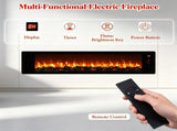 36" Recessed Electric Fireplace, 5 Levels Realistic Flame Effect, No Heat Decor Fireplace with 69282054