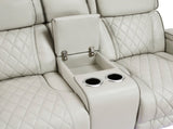 1pc Luxurious Power Reclining Loveseat w Center Console Adjustable Headrests Lights Storage Arms USB B011P609102