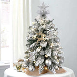 22in Mini Christmas Tree with Light Artificial Small Tabletop Christmas Decoration with Flocked 55611026
