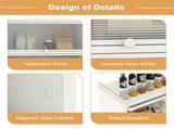 5-Tier Rolling Microwave Stand Flip Dust-Proof Doors 4 Casters with Brakes Kitchen Storage Rack 71337506