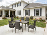 Outdoor Iron Dining Table Weather-Resistant & Space-Saving for Patio Use W3990P456537