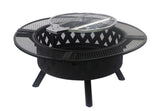 ZUN 39-inch fire pit, outdoor wood-burning barbecue pit bowl, steel round table for picnic on backyard W1951P254225