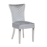 Eva 2 Piece Stainless Steel Legs Chair Finish with Velvet Fabric in Silver 733569295678