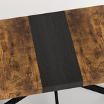 ZUN 55.11" -70.86"Retro Rectangular Stretch Dining Table, Antique Wood Top And Black Relief Plate, Black W757P147831