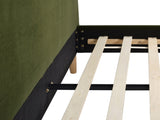 Stockholm Modern Wavy Headboard Platform Bed, Queen, Olive Green Performance Velvet B2719P238204