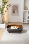 ZUN Scandinavian style Elevated Dog Bed Pet Sofa With Solid Wood legs and Bent Wood Back, cashmesh W794125965