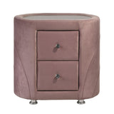 Pink Upholstered 2-drawer Nightstand B062P189075