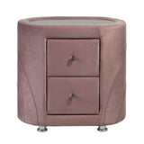 ZUN Pink Upholstered 2-drawer Nightstand B062P189075