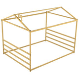 Metal House Shape Platform Bed, Gold, Queen MF314071AAL