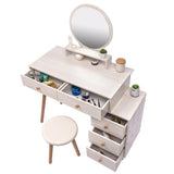 ZUN CRAZY ELF Makeup Vanity Table with Cushioned Stool, Large Capacity Storage Cabinet, 5 Drawers, Large 81142698