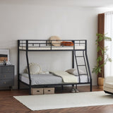 Twin Over Full Metal Bunk Bed for Kids Teens Adults, Heavy Duty Metal Bunk Bed with Ladder & 76903502