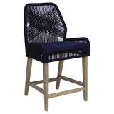 Dark Blue and Weathered Wash Counter Height Stools B062P145555