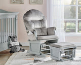 Madison Glider and Ottoman Gray Wood and Light Gray Fabric B02263778