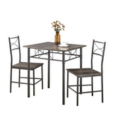 ZUN 3-Piece Kitchen Dining Room Table Set Grey Chair 07986803